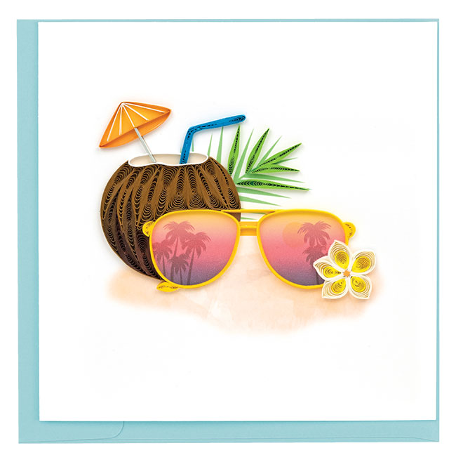 Tropical Summer Greeting Card 
															/ Quilling Card							