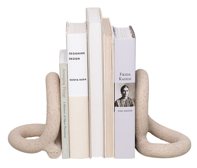 Ceramic Bacchus Bookends are handmade in Brooklyn, New York. SIN. 