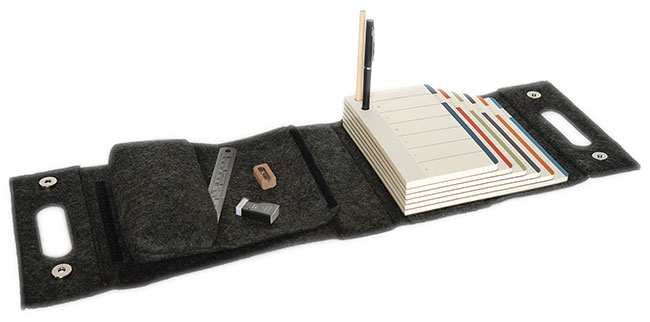 Portable Planner Set offers analog, portable assistance for busy lives. Three by Three. 
