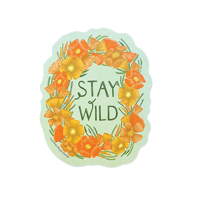 Stay Wild Sticker. Courtney Beyer Design.