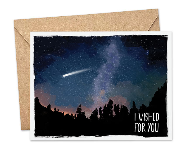 Wishing Star Card. Paper Wolf Design.