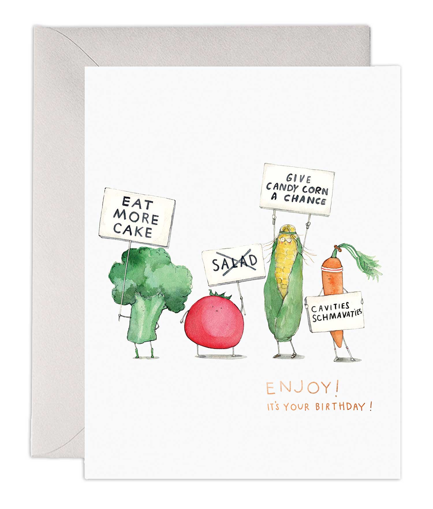 Vegetable Protest Birthday Card
