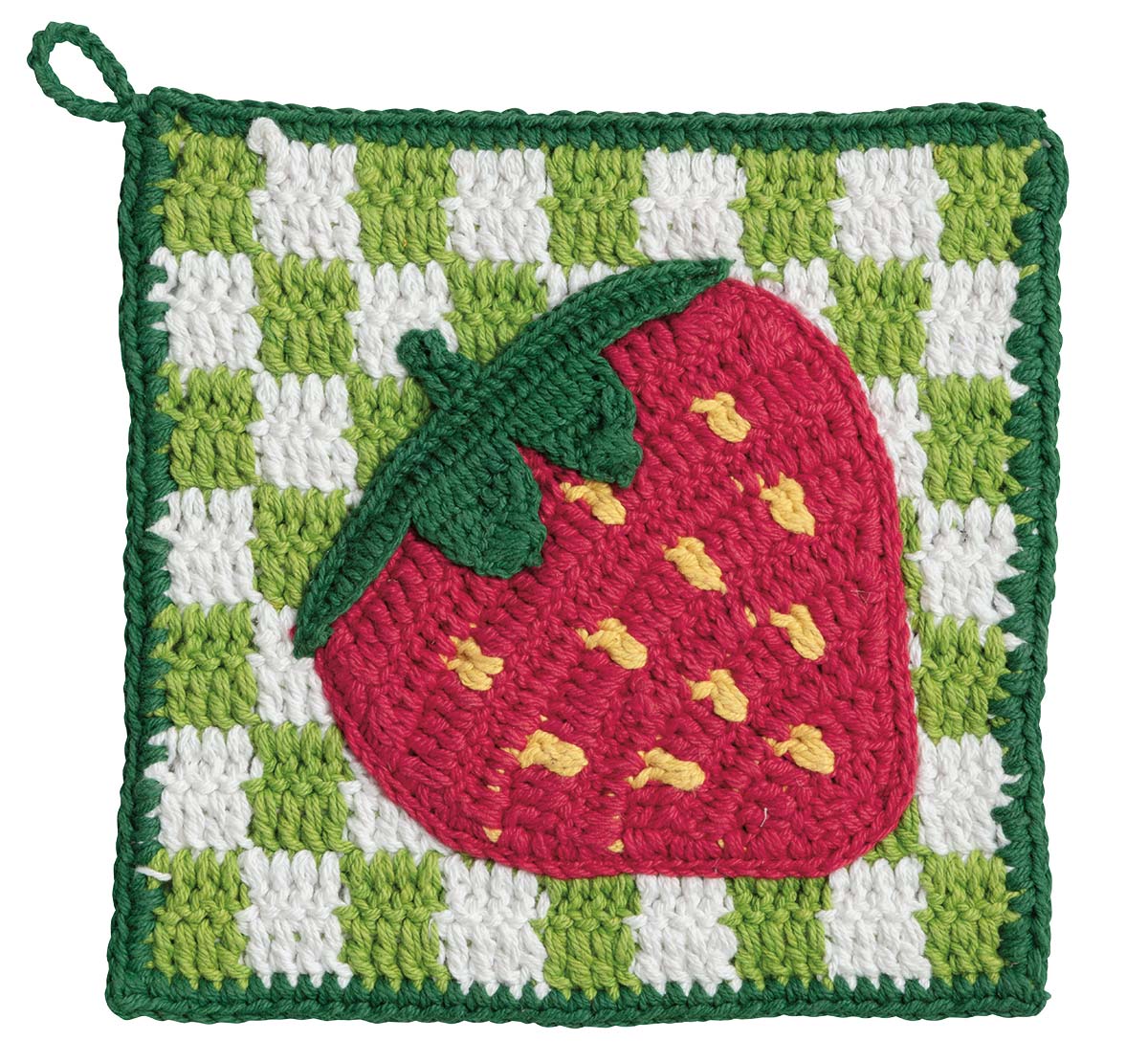 Crochet Knit Trivet with Hanging Loop